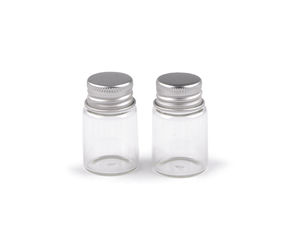 Sticluțe mici din sticlă transparentă cu capac metalic filetat, 10 ml (25x42 mm) – Recipient multifuncțional pentru artizanat, cosmetice și călătorii