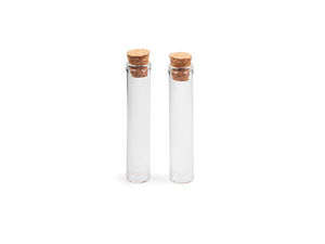Mini sticluțe premium din sticlă transparentă pentru depozitare, cu dop de plută, 10x55 mm