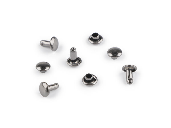 Nituri premium cu cap dublu (6 mm) – Sisteme profesionale de fixare metalice tubulare, din două piese, pentru marochinărie, genți, curele și proiecte DIY