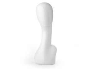 Cap de manechin de damă premium - Bust de expunere alb lucios pentru pălării, peruci și accesorii