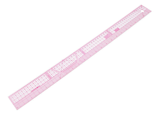 Riglă flexibilă transparentă 5x60 cm pentru patchwork, quilting și lucru manual