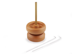 Dispozitiv premium din lemn pentru înșirat mărgele - Dispozitiv rotativ cu 2 ace curbate (Ø 9 cm și 10 cm)