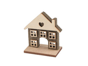 Căsuță decorativă fermecătoare din lemn și fetru - Ornament premium de accent pentru masă și șemineu