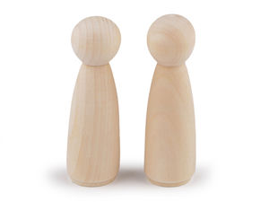 Figurină premium din lemn nefinisat pentru lucru manual și proiecte DIY (29x90 mm, Natur deschis)