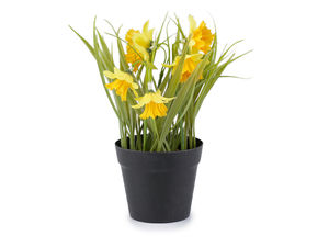 Narcise artificiale premium în ghiveci - Aranjament floral galben vibrant de primăvară și Paște