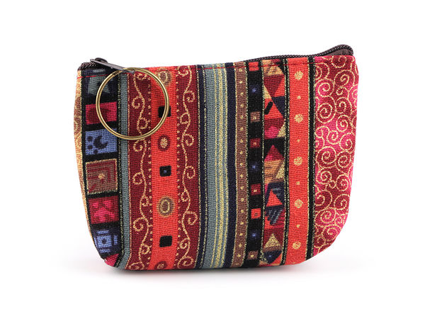 Portofel compact din bumbac cu inel pentru chei | Portmoneu cu fermoar pentru monede și accesorii