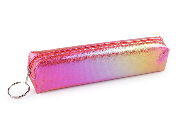 Penar și portfard holografic - Organizator compact multifuncțional de călătorie cu fermoar și inel metalic (18x4 cm)