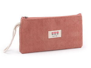Borsetă multifuncțională din catifea raiată premium cu baretă de mână – Organizator și etui de călătorie versatil pentru cosmetice, ochelari și accesorii mici (18x10 cm)