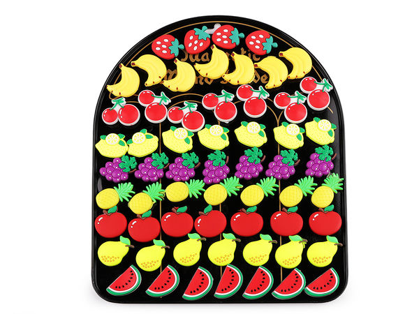 Set de magneți premium din silicon în formă de fructe - Organizatoare decorative colorate pentru frigider, tablă magnetică și grafice de activități