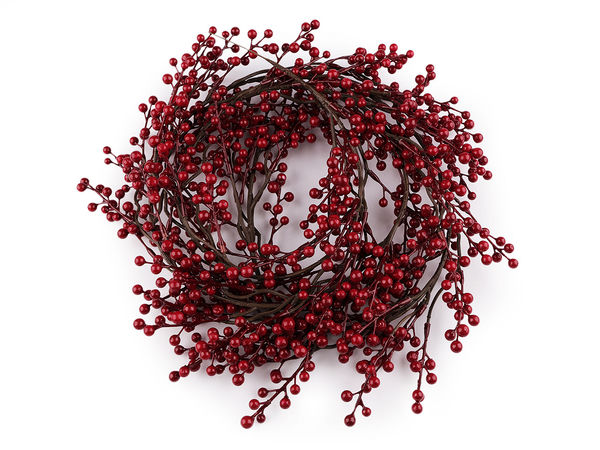 Ghirlandă artificială premium cu scorușe mici - Tulpină flexibilă cu sârmă pentru decorațiuni festive