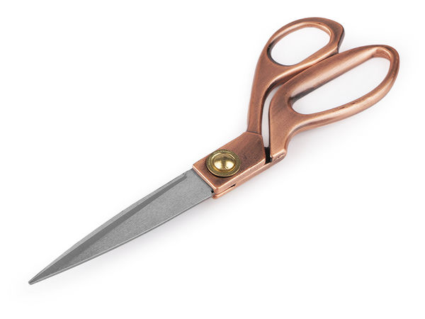 Foarfecă de croitorie premium complet metalică, cupru, GD - Foarfecă profesională de 24 cm pentru tăiat materiale textile