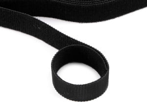Bandă arici premium cu două fețe și profil redus - Negru (20 mm)