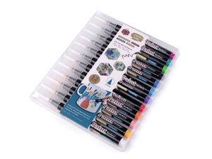 Set de markere acrilice premium - Pachet multicolor de 12 piese (Vârf mediu 2 mm)