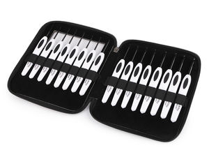 Set premium de 16 croșete cu trusă cu fermoar căptușită cu catifea - Finisaj cu lac negru