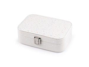 Organizator compact premium pentru bijuterii cu oglindă și închizătoare metalică (10x15x5 cm)