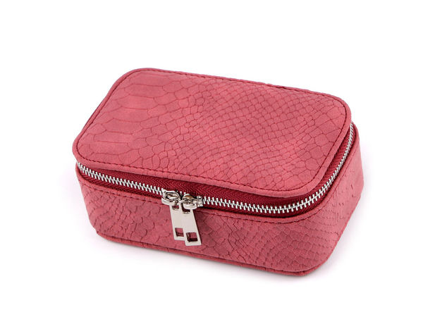 Cutie premium de bijuterii pentru călătorie, din piele ecologică - Organizator compact cu fermoar