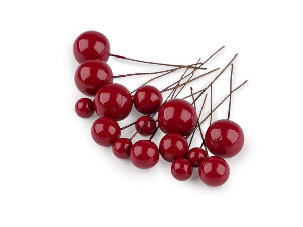Bobițe și bile decorative premium pe sârmă flexibilă (1-2 cm) pentru aranjamente florale, coronițe și decorațiuni handmade