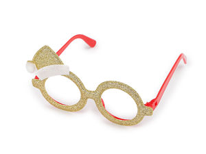 Ochelari festivi de Crăciun cu sclipici - Accesorii tematice cu Moș Crăciun și Om de zăpadă