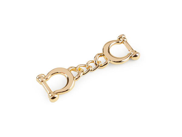 Cataramă metalică premium și ornament tip ochet pentru curele de 10 mm - Auriu Clasic