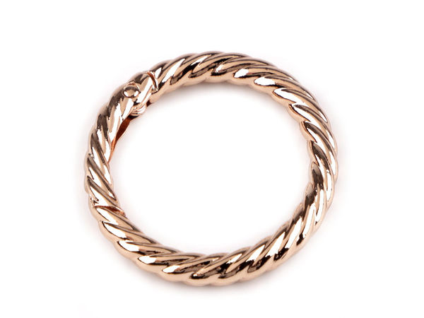 Carabină rotundă decorativă torsadată, Ø 32 mm - Accesorii metalice premium pentru genți și rucsacuri