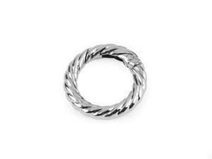 Inel carabină rotund decorativ cu relief răsucit (20mm) - Feronerie metalică premium pentru genți, rucsacuri și accesorii