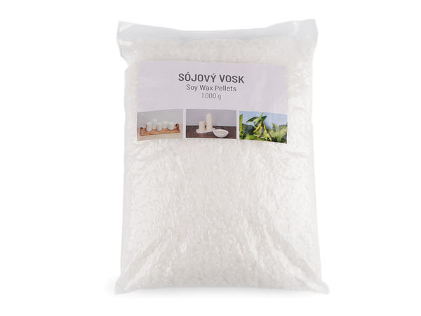Granule premium din ceară de soia pentru confecționarea lumânărilor – 1000g ceară de soia sustenabilă, cu ardere curată, pentru lumânări DIY în recipiente