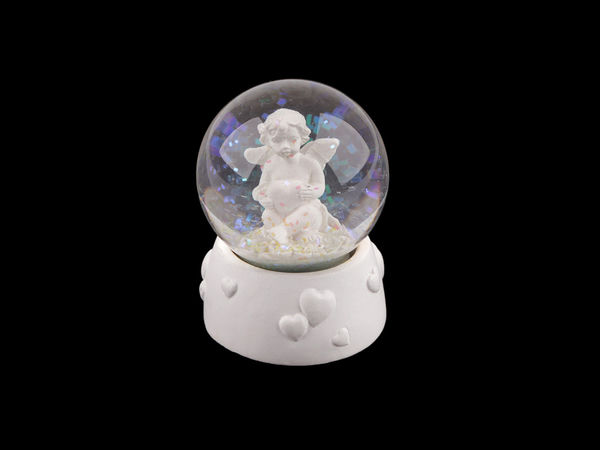 Glob decorativ cu zăpadă cu înger și prespapier pentru birou - Ø 4,5 cm