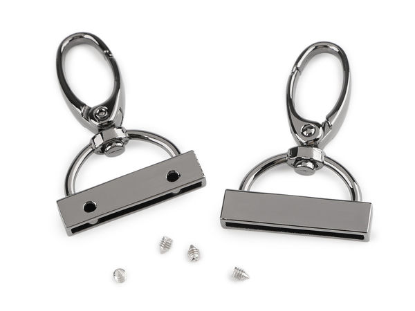 Carabină metalică rotativă premium cu terminal plat pentru chingă - Închizătoare de 30mm pentru genți, mânere și creații handmade