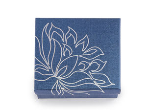 Cutie elegantă de cadou pentru bijuterii, sidefată, cu ornament floral (9x9 cm)