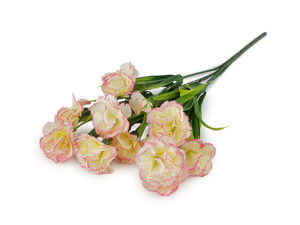 Buchet de mini-garoafe artificiale – 15 flori cu aspect natural pe 5 tije flexibile pentru decorațiuni, vaze, coronițe și proiecte creative