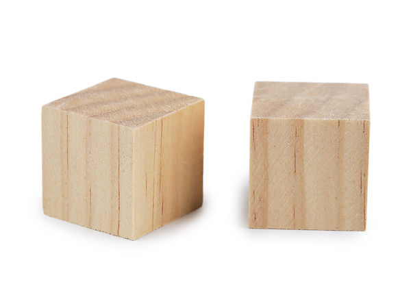 Cuburi din lemn natural nefinisat - Blocuri din lemn de 2,5 x 2,5 cm pentru lucru manual, puzzle-uri și activități educative