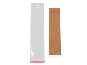 Cartonașe premium pentru prezentare bijuterii cu pungi cu agățătoare Euro - 5x22 cm