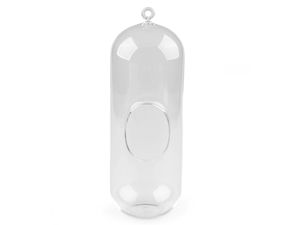 Cilindru aerariu premium din sticlă - Decor terariu din sticlă, suspendat și de masă, 10.5 x 29 cm