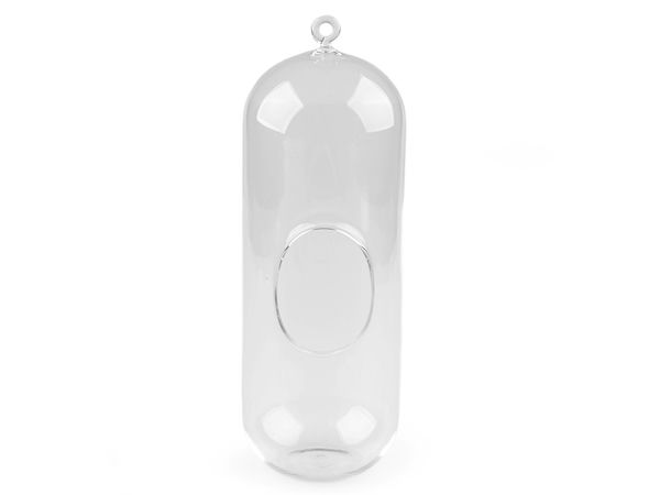 Cilindru aerariu premium din sticlă - Decor terariu din sticlă, suspendat și de masă, 10.5 x 29 cm