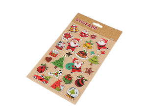 Autocolante 3D premium de Crăciun - Motive festive asortate pentru lucru manual, ambalare cadouri și scrapbooking
