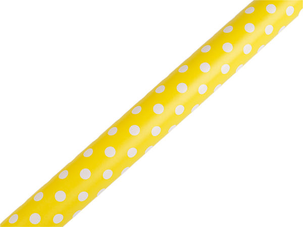 Rolă de hârtie premium pentru ambalat cadouri cu buline - 0,7 x 2 m (albastru, galben, violet deschis)