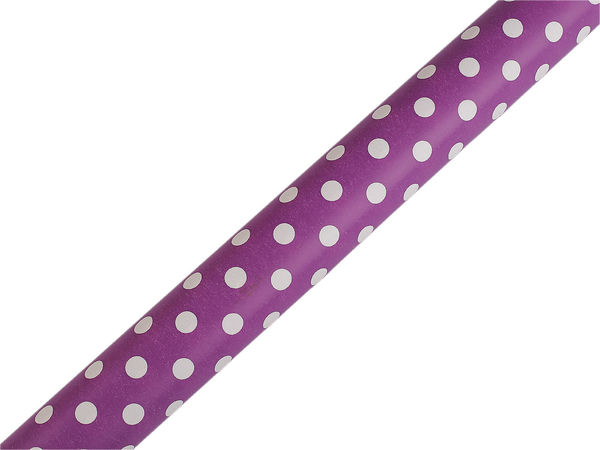 Rolă de hârtie premium pentru ambalat cadouri cu buline - 0,7 x 2 m (albastru, galben, violet deschis)