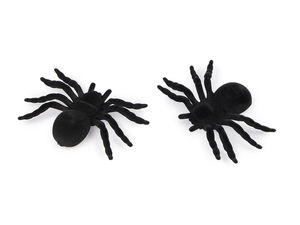 Păianjeni 3D premium din catifea neagră - Decorațiuni realiste de Halloween și petreceri tematice (Set de 4)