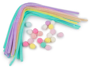 Set creativ cu sârmă plușată și pompomuri - Kit de artă și activități DIY pentru copii și adulți (40 de piese)