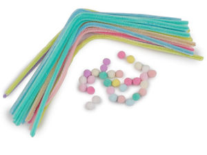 Set creativ premium cu sârmă plușată și pompomuri - Kit DIY de artă și lucru manual pentru copii și adulți
