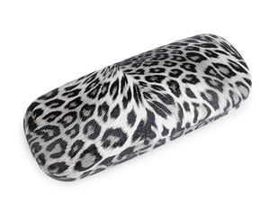 Toc premium pentru ochelari cu imprimeu animal print și închidere magnetică - Carcasă rigidă de protecție cu căptușeală din piele întoarsă (6x16 cm)