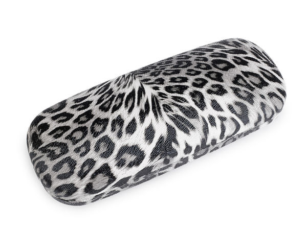 Toc premium pentru ochelari cu imprimeu animal print și închidere magnetică - Carcasă rigidă de protecție cu căptușeală din piele întoarsă (6x16 cm)