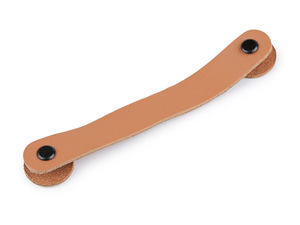 Mâner din piele maro natural cu nituri cu șurub (2 x 15 cm) pentru coșuri, capace și sertare
