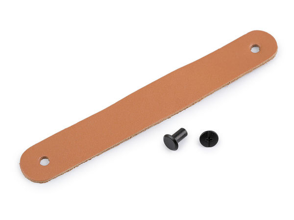 Mâner premium din piele naturală cu nit cu șurub (2 x 7 cm)