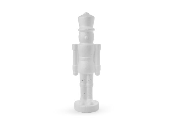 Figurină 3D din polistiren premium, model soldățel spărgător de nuci (10 x 35 cm) - Alb