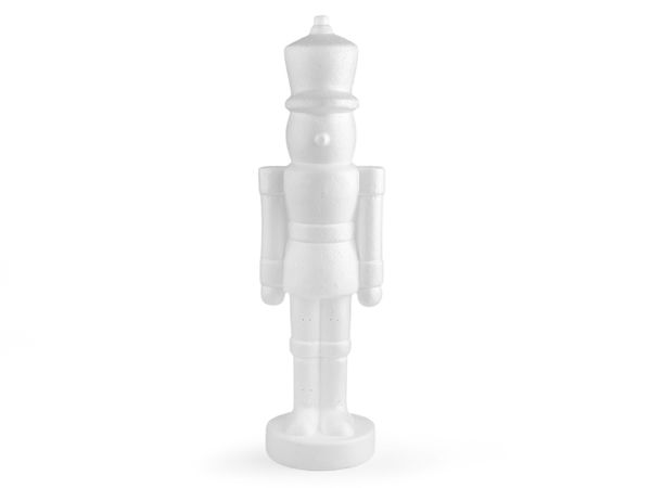 Soldățel spărgător de nuci mare din polistiren pentru decorațiuni de Crăciun (21 x 68 cm) – bază creativă 3D pictabilă pentru proiecte DIY, cu armătură metalică