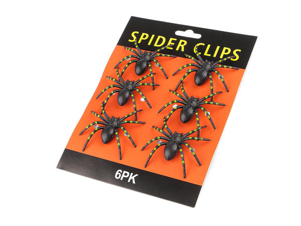 Păianjeni 3D realiști de Halloween cu picioare dungate - Ornamente decorative înfricoșătoare pentru suspendare și decorarea mesei, set de 6 bucăți