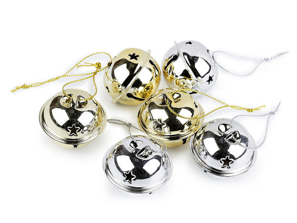 Zurgălăi metalici premium cu șnur de agățat din lurex (40 mm, culori asortate, set la cutie)