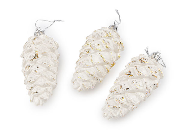 Ornamente suspendate premium de Crăciun în formă de con de brad (9 cm) – Decorațiuni elegante pentru brad și coronițe