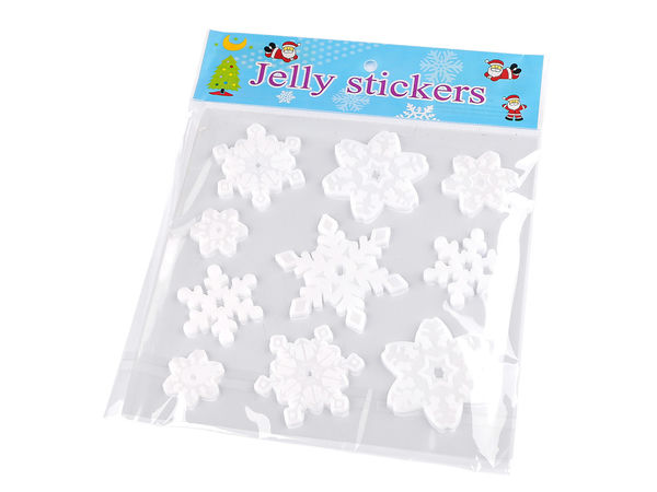 Decorațiuni reutilizabile din gel pentru ferestre, model fulgi de zăpadă - Stickere electrostatice pentru geam, ideale pentru sărbători